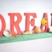CORAL DREAM Ocean Scene - Upcycled Wood Stand-Up Word