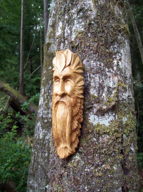 handmade hand carved wood spirit sculpture