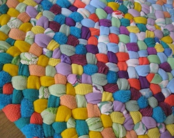 Made to Order Handmade Braided Rug in Pastels from recycled cotton