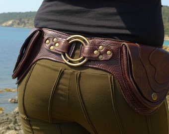 Leather Utility Belt | Handmade Designer Pocket Belt | High Quality Hip Belt | Biker | Urban Gypsy | Burning Man | Festival Fashion |