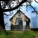 American Gothic on Iowa Barn - Grant Wood Replica Painting - Color Photograph 12 x 12 - Fine Art