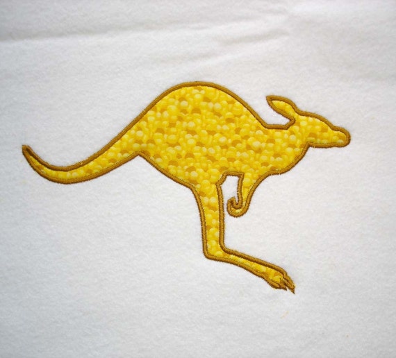Kangaroo Applique Machine Embroidery Design 5X7 Hoop