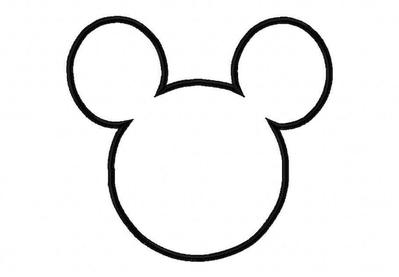 Mouse Ears Embroidery Machine Applique Design 10092