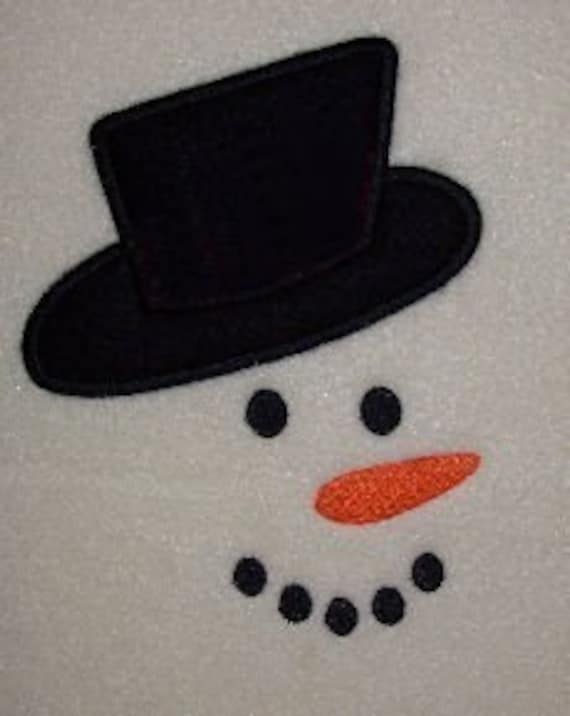 Snowman Face Embroidery Machine Applique Design 10238