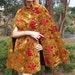 Vintage 60s Bohemian Rhapsody Mod Floral Tapestry Carpet Chenille Swing Coat Cape