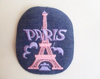Paris France Eiffel Tower Authentic Collectible Vintage 1970s Sewing Patch Applique Retro