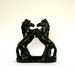 Horse Statue. Black Stallions. Figurine. Retro. Mid Century. Eames Era. TV Stallions. Gold. Black. Noir. For Him.