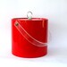 Ice Bucket. Red. Lucite. Metal. Holiday Party. Christmas Party. Entertaining. Barware. Vestiesteam. Rhapsody Attic.