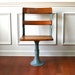Industrial School Chair. Metal and Wood. Antique Early 1900s. Industrial Home Desk Chair. Vestiesteam.