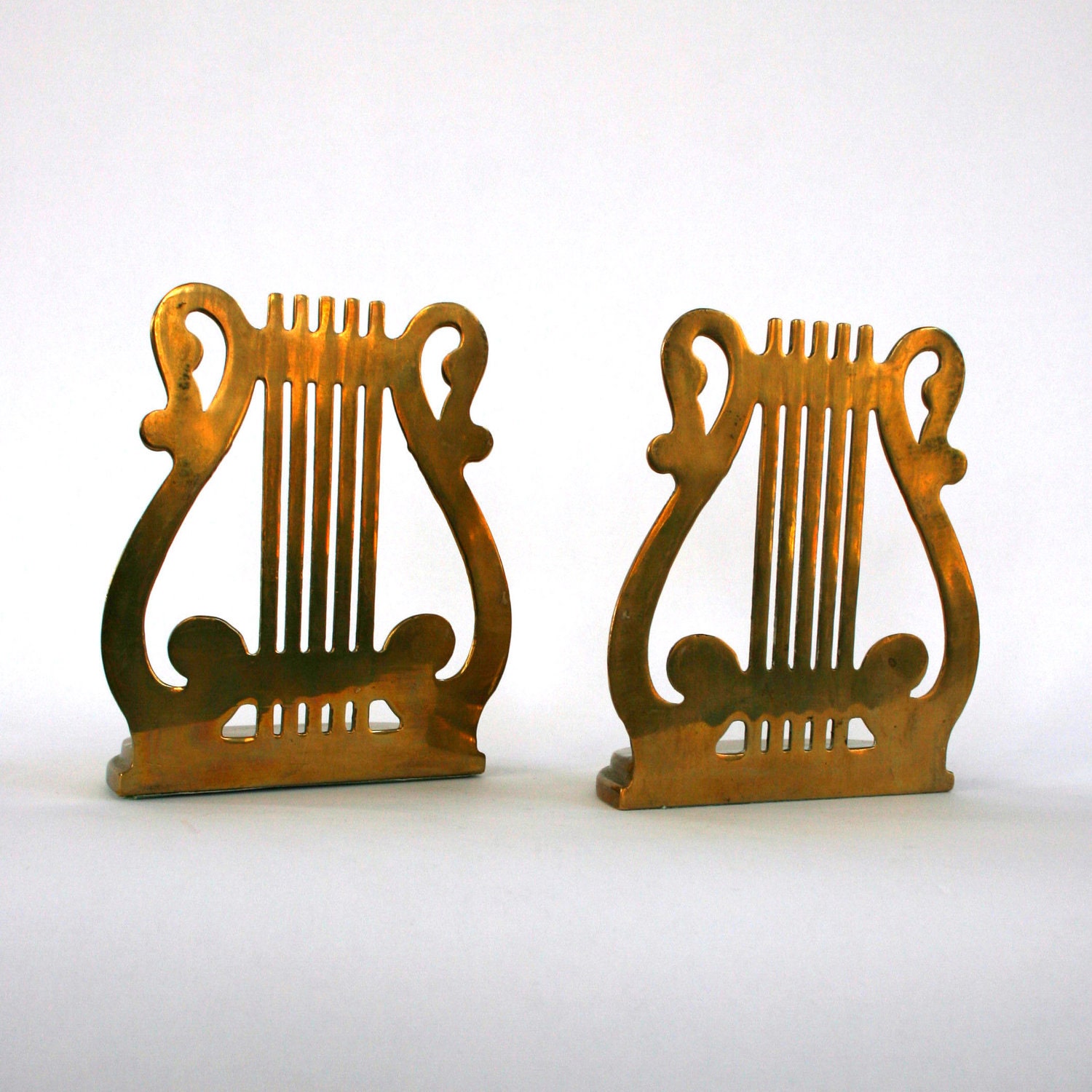 Brass Bookends. Lyre Bookends. Music Lover. Music Teacher