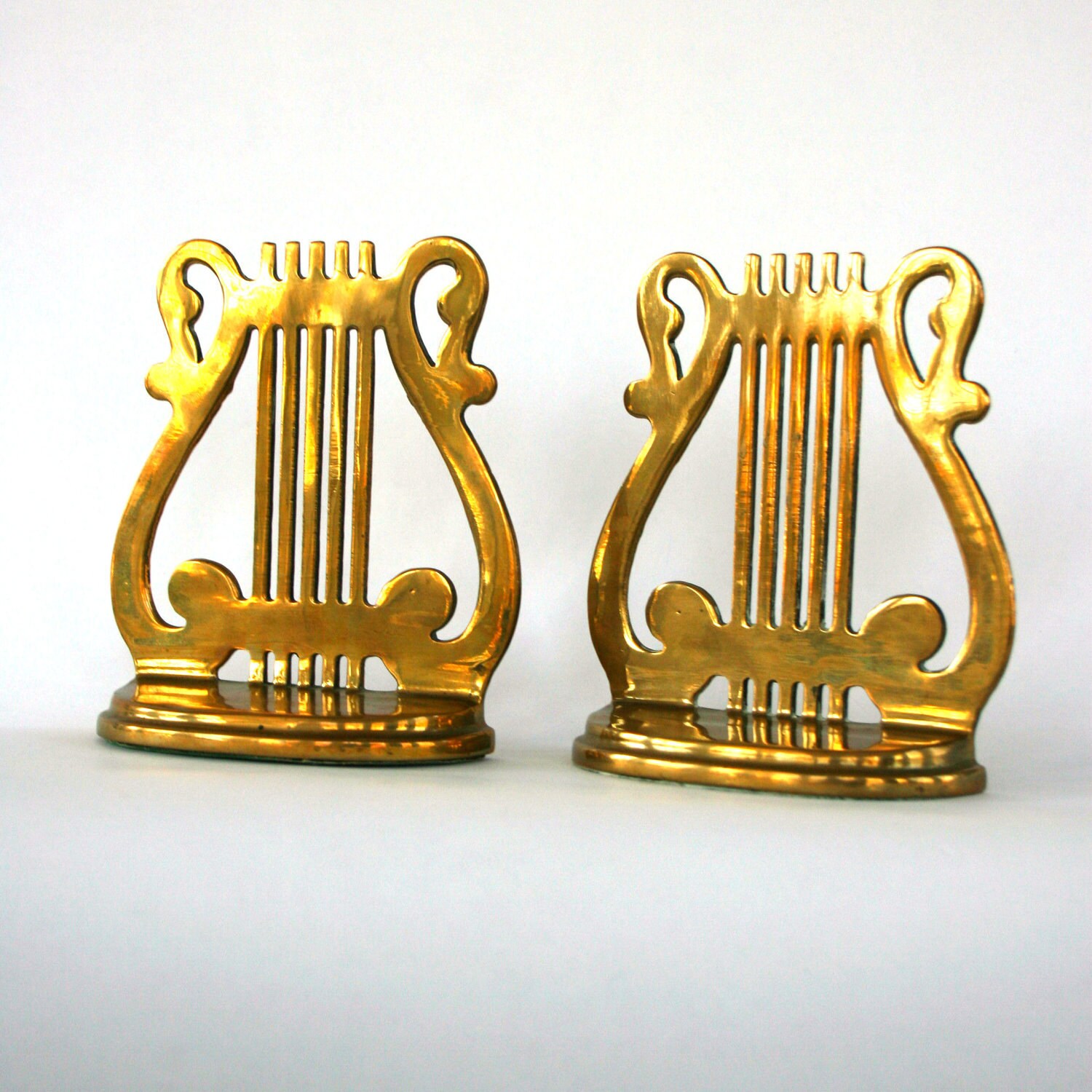 Brass Bookends. Lyre Bookends. Music Lover. Music Teacher