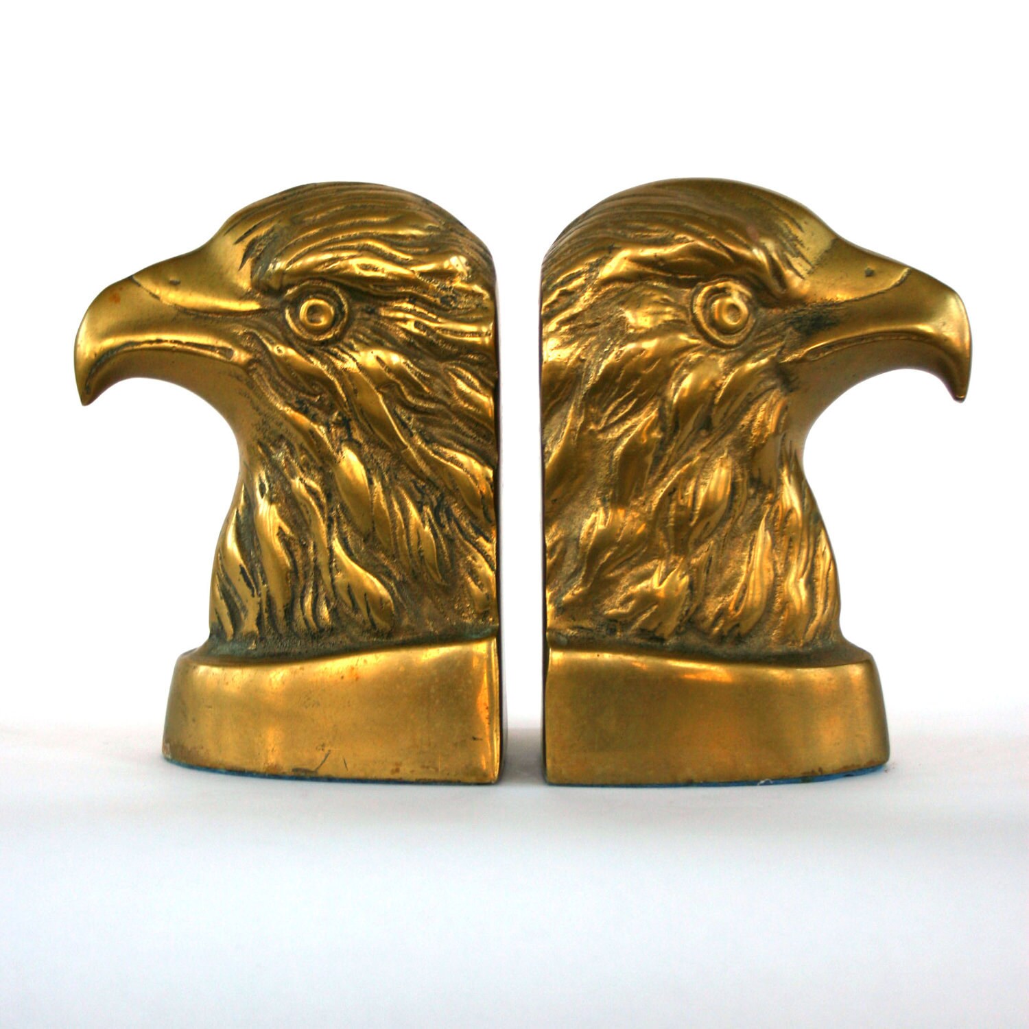Brass Eagle Bookends. Pair. Statue. Americana. Bird. Classic.