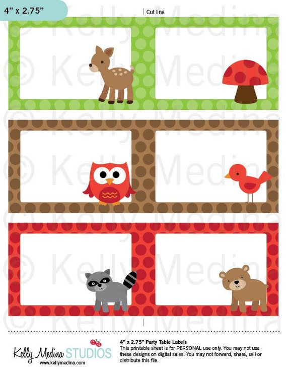 items similar to woodland animals printable labels