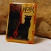 Pin, Brooch, Vintage Jewelry, Mahjong Tile, Chat Noir, Repurposed, Black Cat Pin