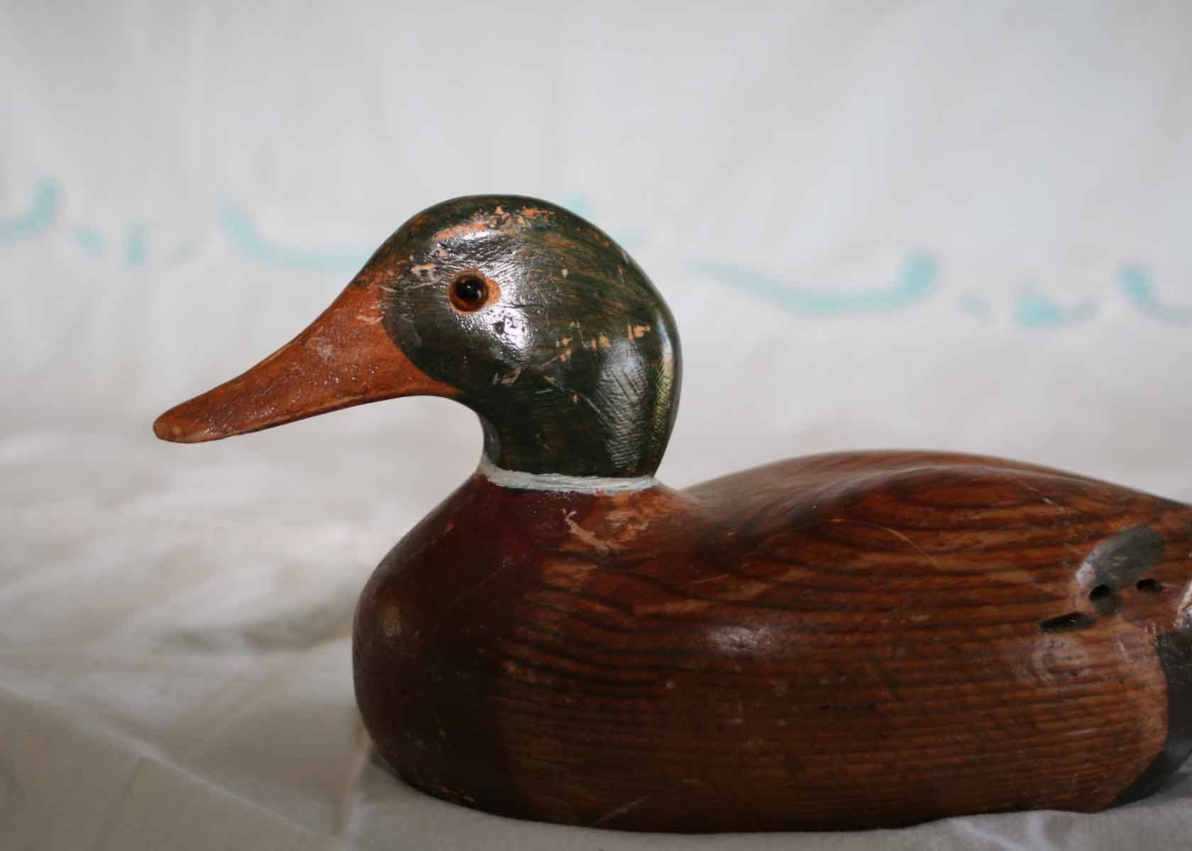 Duck Decoy Mallard Wooden Vintage