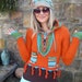 HIPPIE orange HOODED sweater with fingerless GLOVES fringe tiny pockets happy bohemian gypsy eco friendly up cycled native american tribal
