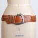 Vintage 80s 90s Wide Brown Woven Leather Belt