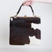 Vintage 60s Brown & White Pony Fur Handbag Satchel