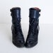 Size 8 AA Vintage 80s Black Leather Lace Up Ralph Lauren Boots 38