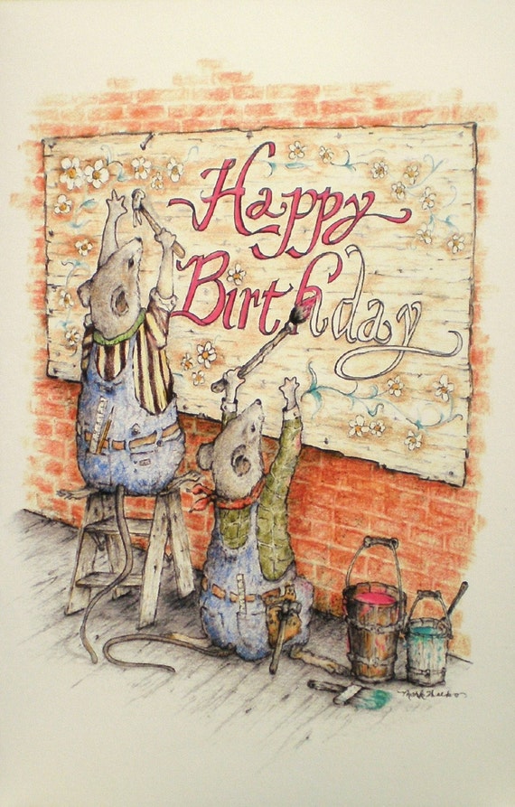  Art  Greeting Card Happy  Birthday  Drawing Mouse Picture Painter