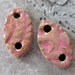 Victorian Pink Canoe Connectors - Handmade Ceramic Beads