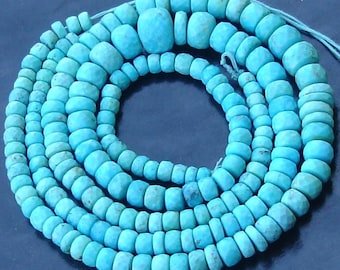 8 Inch Strand, AAA Arizona Turquoise Faceted RONDELLS, 5-6mm size aprx,Great Value Item