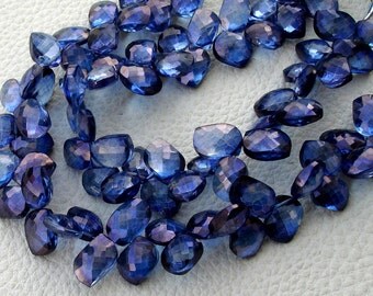 New Stock, 1/2 Strand Mystic TANZANITE BLUE Quartz Faceted Fancy CURVED Leaf Shape Beads, 10mm Long,Manufacturers Price