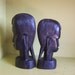 RESERVED // 2 sisters vintage ebony little girl head busts - hand carved in Tanzania