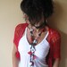 Soft Eco Linnen Cotton Elegant Summer Shrug in Coral Red
