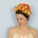 RESERVED Vintage 1950's Orange Floral Pillbox Hat