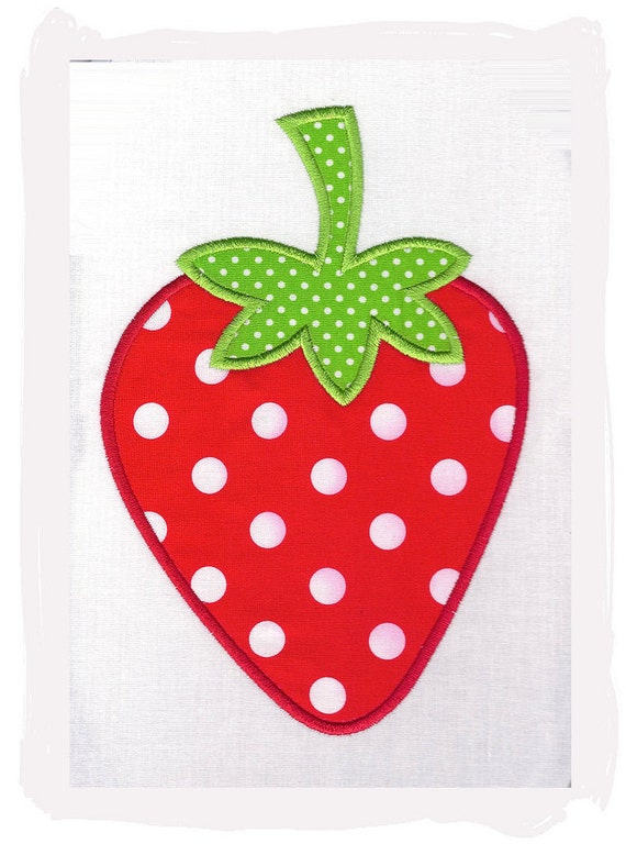 Items similar to Strawberry Machine Embroidery Applique Design on Etsy