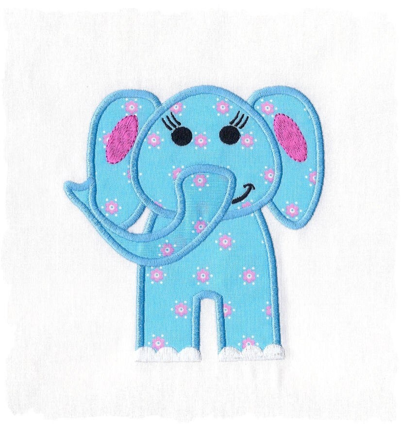 Elephant machine applique embroidery design by pinkfrogcreations Elephant machine applique embroidery design by pinkfrogcreations
