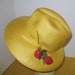 Vintage Bright Yellow Vintage Adolfo Hat- Vintage Designer Straw Hat