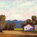 Family Farmhouse Landscape... Original Daily Painting by Rosage...6x8"