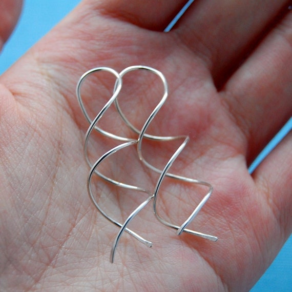 Double Helix DNA Sterling Silver Earrings