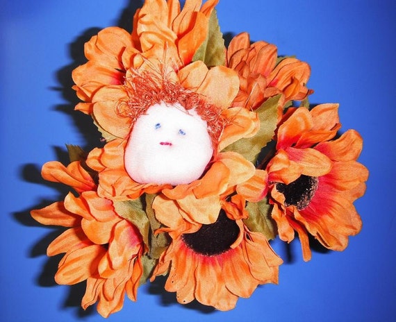 Redhead Soft Sculpture Flower Face by MysticalRaindrops on Etsy