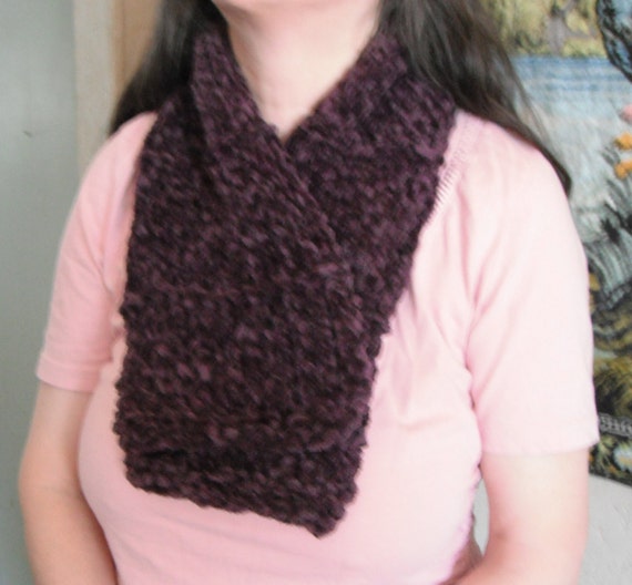 SALE / Chenille Hand Knit Scarf / chenille by ...