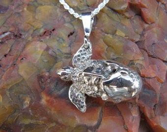 Sterling Silver Sea Turtle Hatchling Pendant
