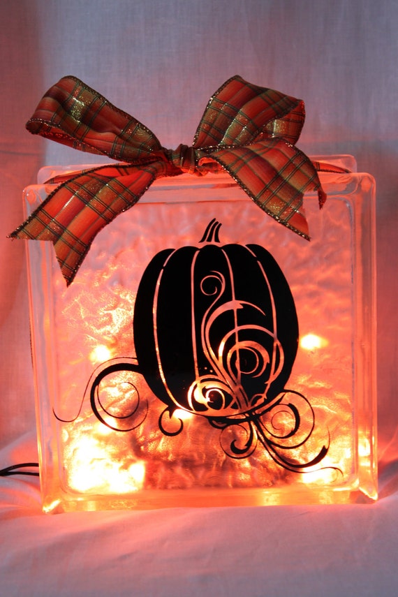 Items Similar To Fall Or Halloween Lighted Glass Blocks On Etsy