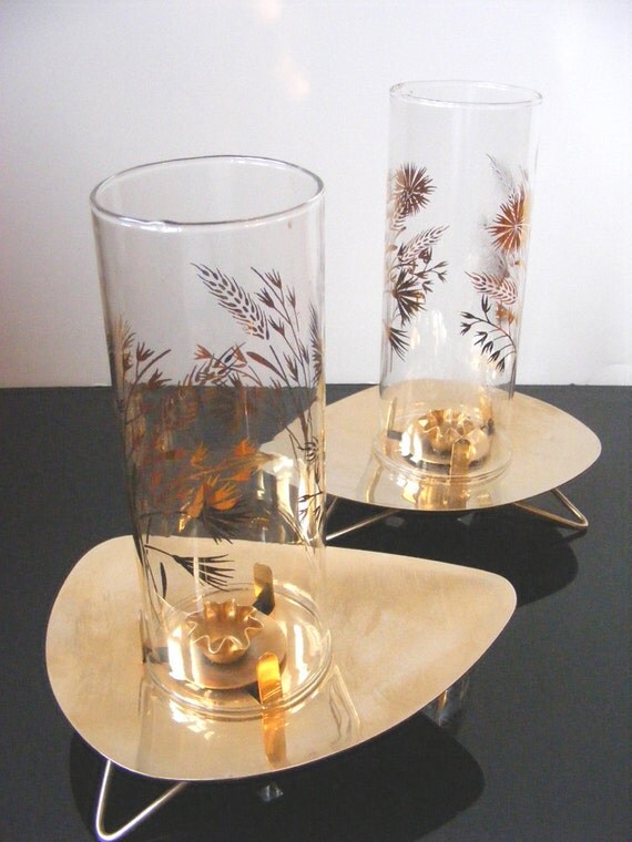 Candle Holders by David Douglas Glass in Gold by GSArcheologist