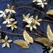 Butterfly Wall Hangings with Flowers in Brass Pair