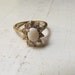Vintage 1960s Ring with Moonstone and Rhinestones 18k Gold Filled sz 10