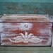 Bread Box White Washed Wooden Wheat Distressed