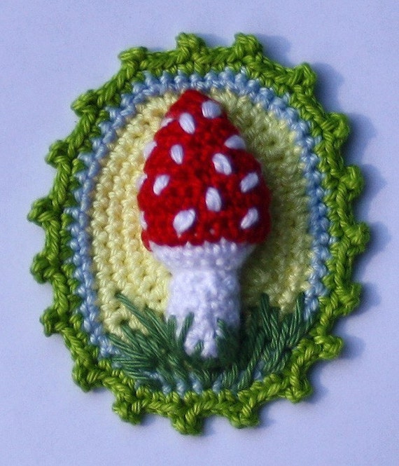 Toadstool Patches x4 Crochet Pattern