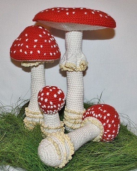 Mushroom crochet pattern Toadstool Fly Agaric PDF in