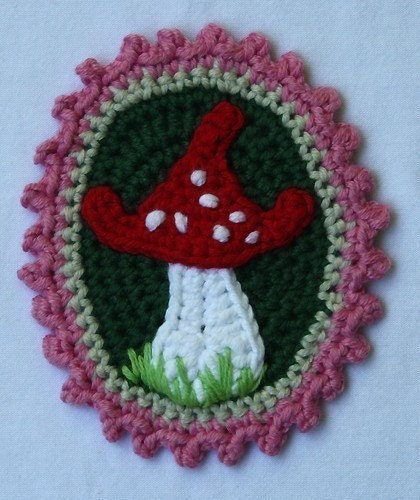 Patches with Mushrooms x3 Crochet Pattern PDF in English