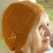 Woman's Slouchy Crochet Goldenrod Yellow Hat - Handmade Original