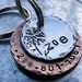 Custom Pet ID Tag - Zoe - in Mixed Layered Metal (Copper and Aluminum)