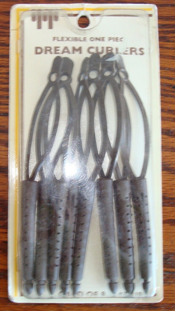 Vintage brown rubber hair curlers perm rollers for ladies