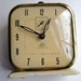 Vintage Clock Alarm Lux Harvester Windup Ivory Gold 1950s RESERVED FOR MARY
